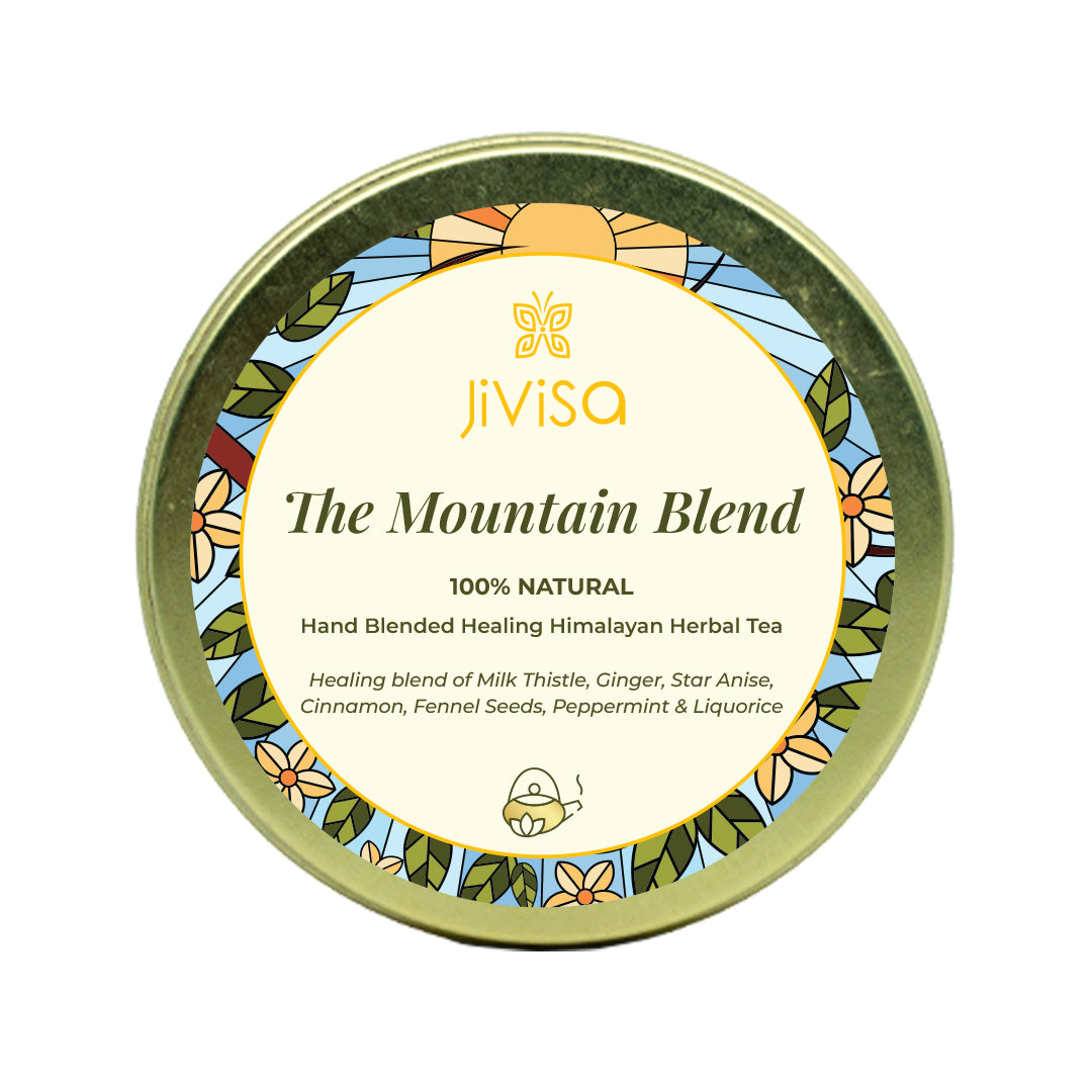 Mini Tin container of JiViSa- The Mountain Blend Hand blended Healing Himalayan Herbal Tea