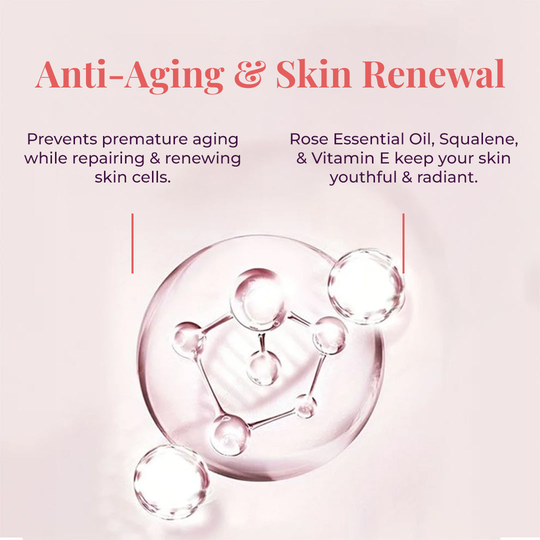 An abstract graphic with a large, translucent, pink-tinted bubble containing smaller, interconnected clear bubbles, symbolizing molecular structure of JiViSa Mridu Glaze Buttery Milk . Text on the image reads &