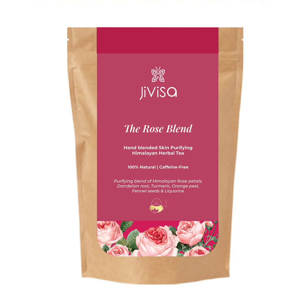 Pouch of JiViSa- The Rose Blend Hand blended Skin Purifying Himalayan Herbal Tea
