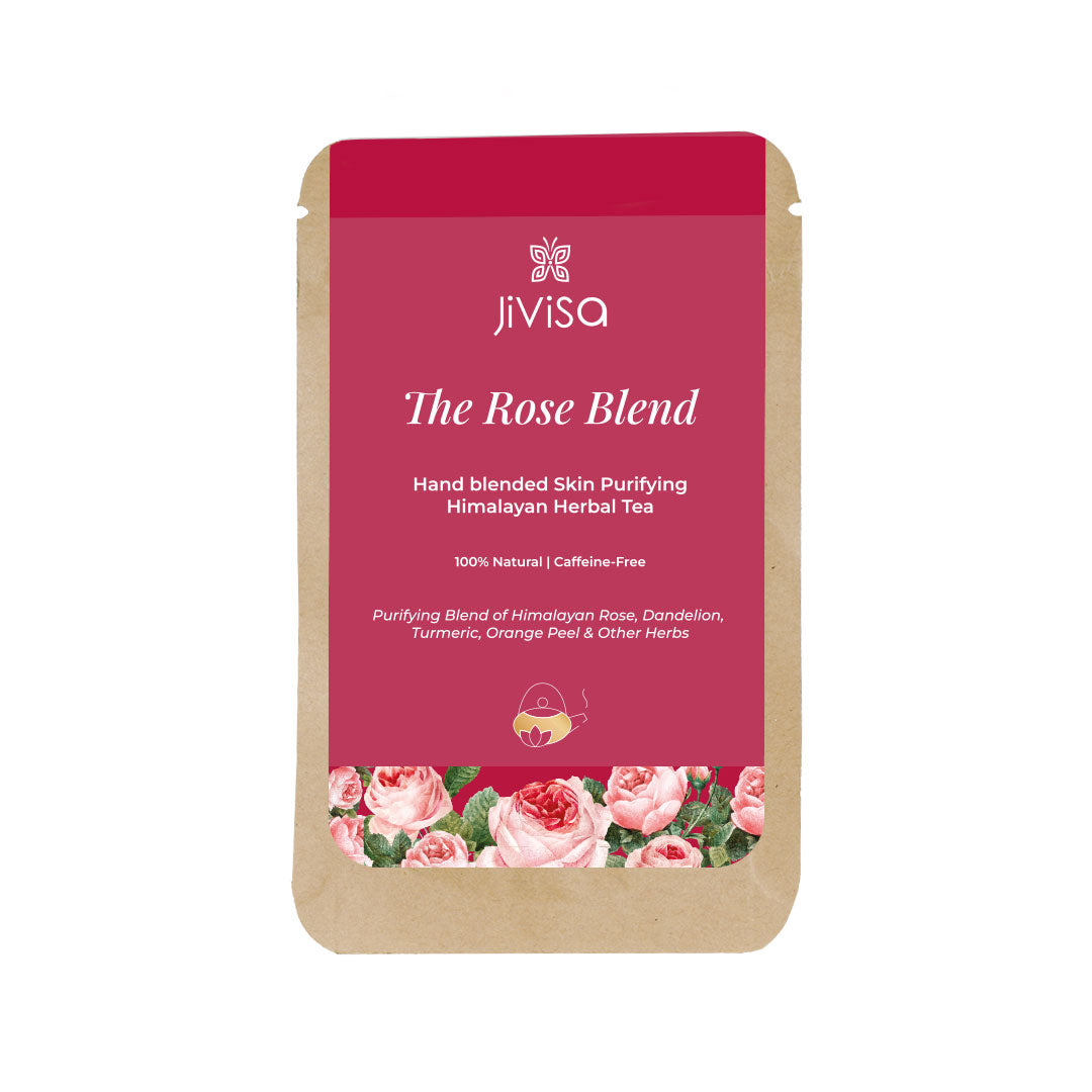 Mini Pouch of JiViSa- The Rose Blend Hand blended Skin Purifying Himalayan Herbal Tea