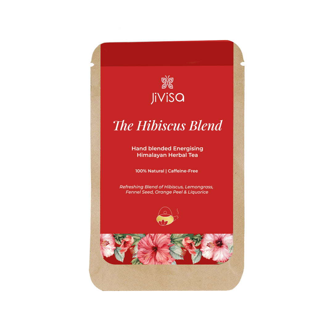 Mini Pouch of JiViSa- The Hibiscus Blend Hand blended Energising Himalayan Herbal Tea
