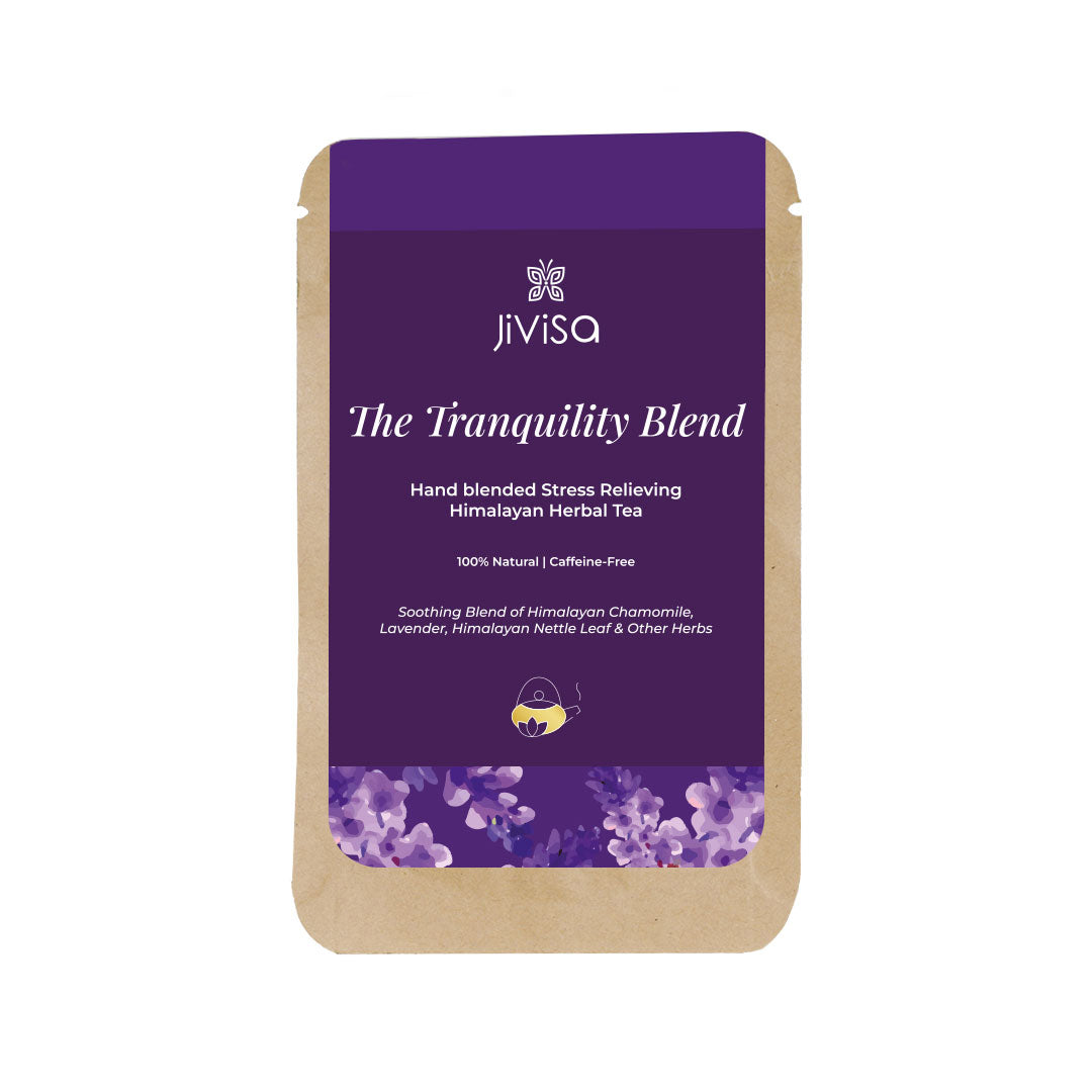 Mini Pouch of JiViSa- The Tranquility Blend Hand blended Stress Relieving Himalayan Herbal Tea