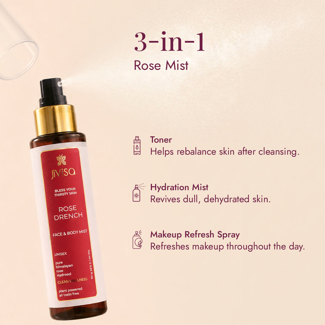 Rose Drench Skin Revival Face Mist with Himalayan Rose Water