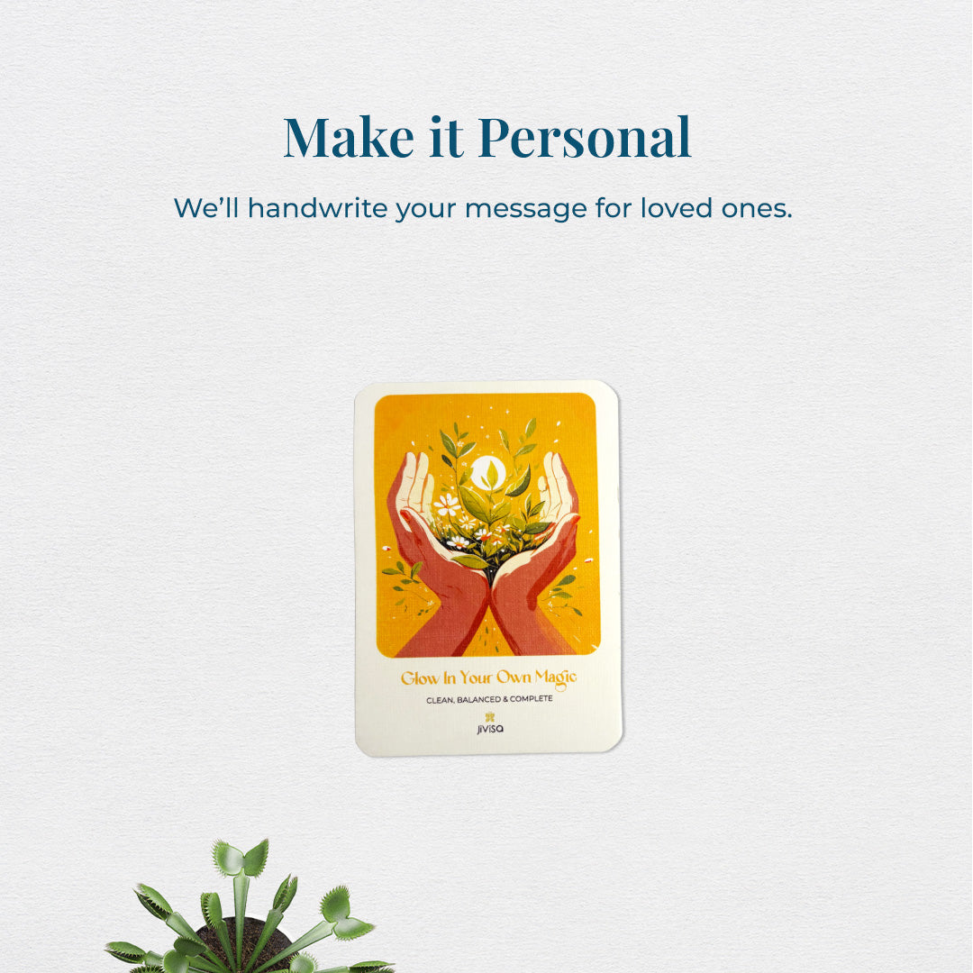 JiViSa handwritten gift card – Make it Personal. Includes illustrated affirmation card with &