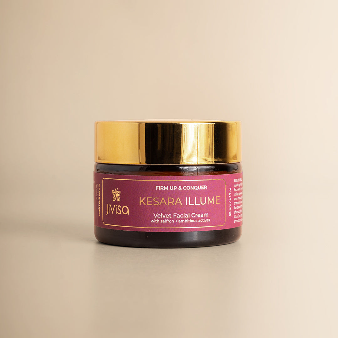 Firm up & Conquer Kesara Illume Firming Velvet Facial Cream with saffron + ambitious actives- JiViSa