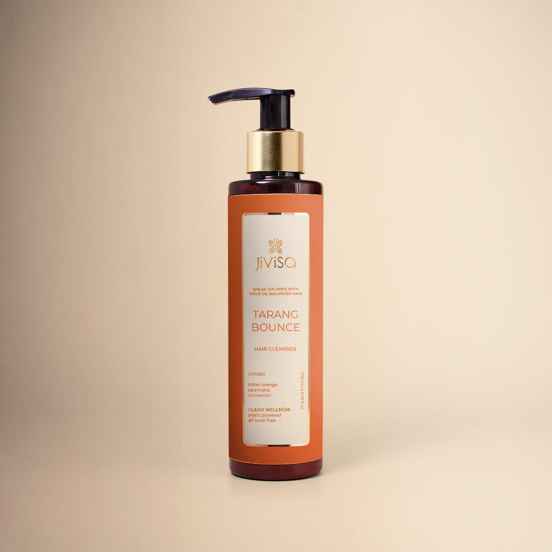 JiViSa- Tarang Bounce Hair Cleanser 200ml. Main Ingredients: Bitter orange, jatamansi, and cinnamon