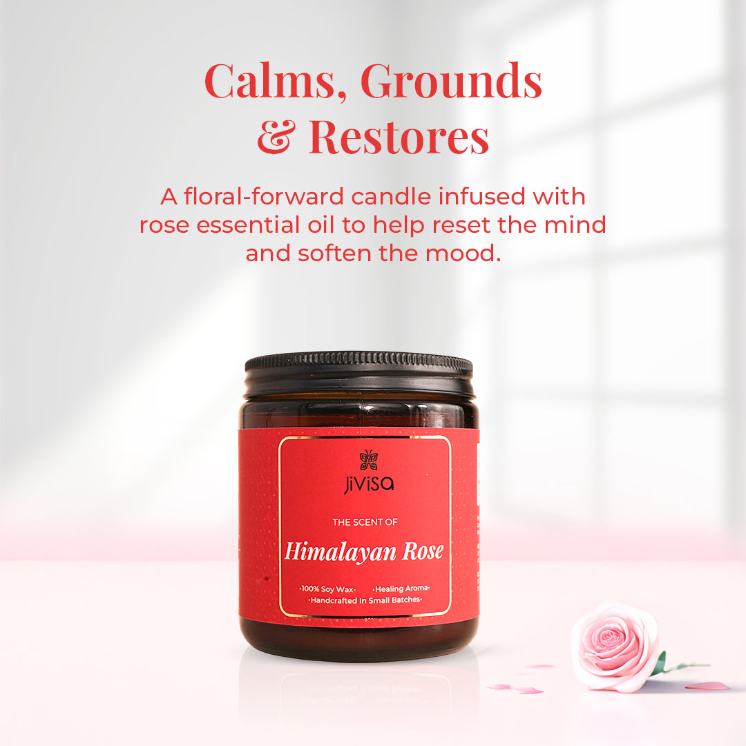 Himalayan Rose Glass Jar Premium Soy Wax Candle