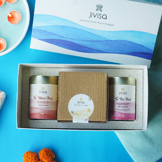 JiViSa Premium Loose Leaf Tea and Handpainted Mug Gift Box