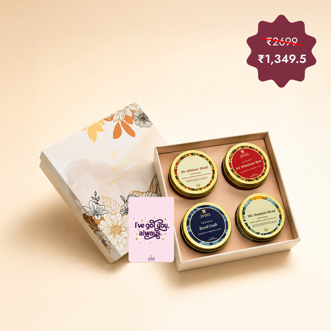 Himalayan Rituals Tea & Soy Wax Candle Gift Box (Candle & Tea Set)