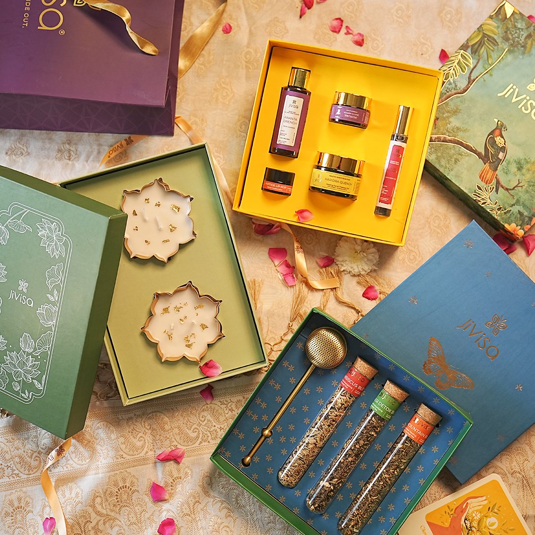 Image shows collection of gift boxes of wellness