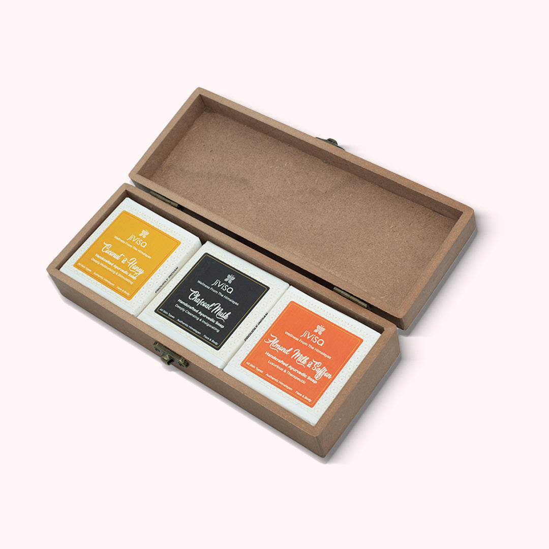JiViSa Ayurvedic Luxury Soap in Handcrafted MDF Box - JiViSa