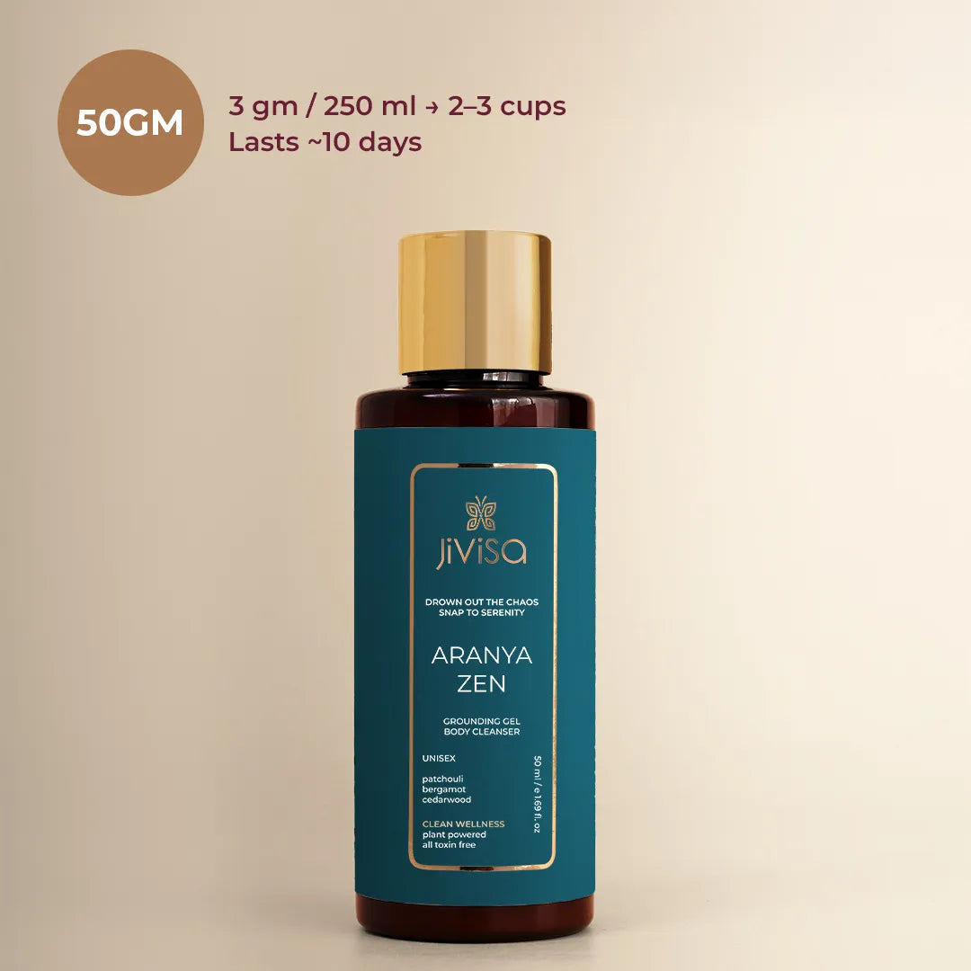 JiViSa Aranya Zen Grounding Gel Body Cleanser 50ml, Daily Use, Lasts 10 days