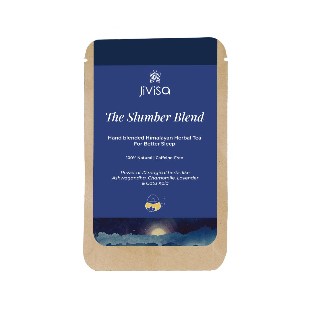 Mini Pouch of JiViSa- The Slumber Blend Hand blended Himalayan Herbal Tea for Better sleep
