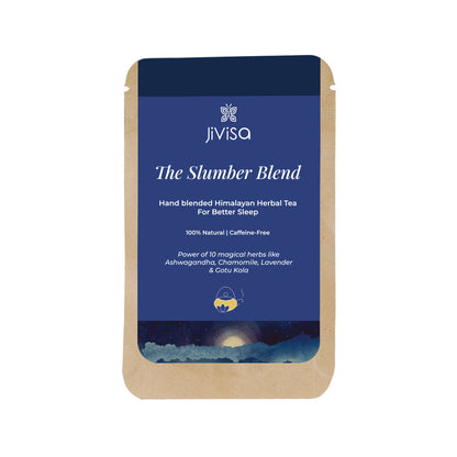 Mini Pouch of JiViSa- The Slumber Blend Hand blended Himalayan Herbal Tea for Better sleep
