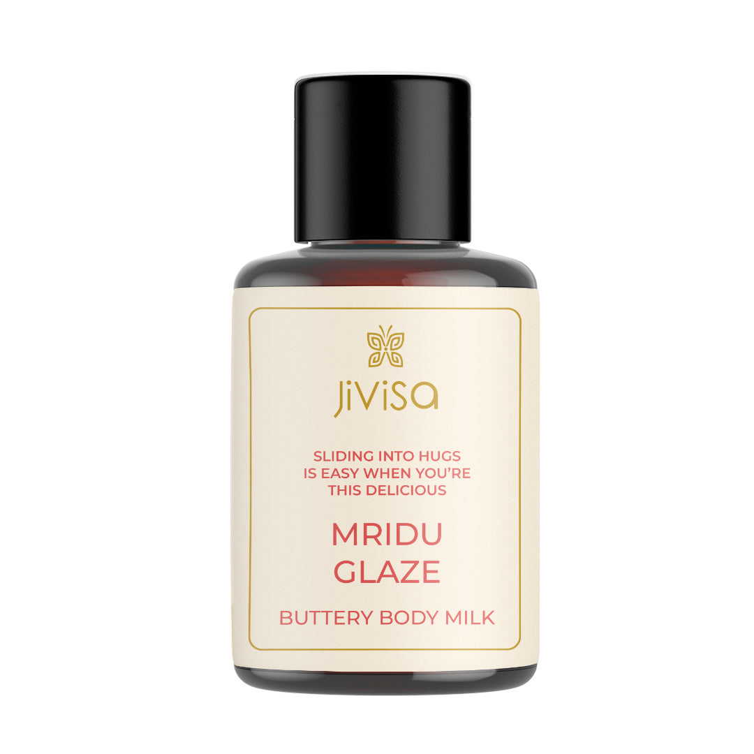 JiViSa Mridu Glaze Buttery Body Milk Mini Bottle Unisex contain Himalayan Rose and Himalayan lavender