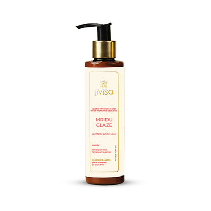 JiViSa Mridu Glaze Buttery Body Milk Bottle 200ml Unisex contain Himalayan Rose and Himalayan lavender