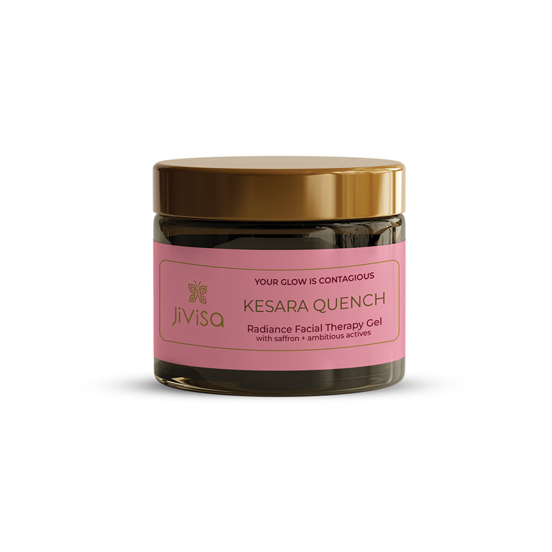 JiViSa Kesara Quench Radiance Facial Therapy Gel Jar with saffron + ambitious actives 10gm