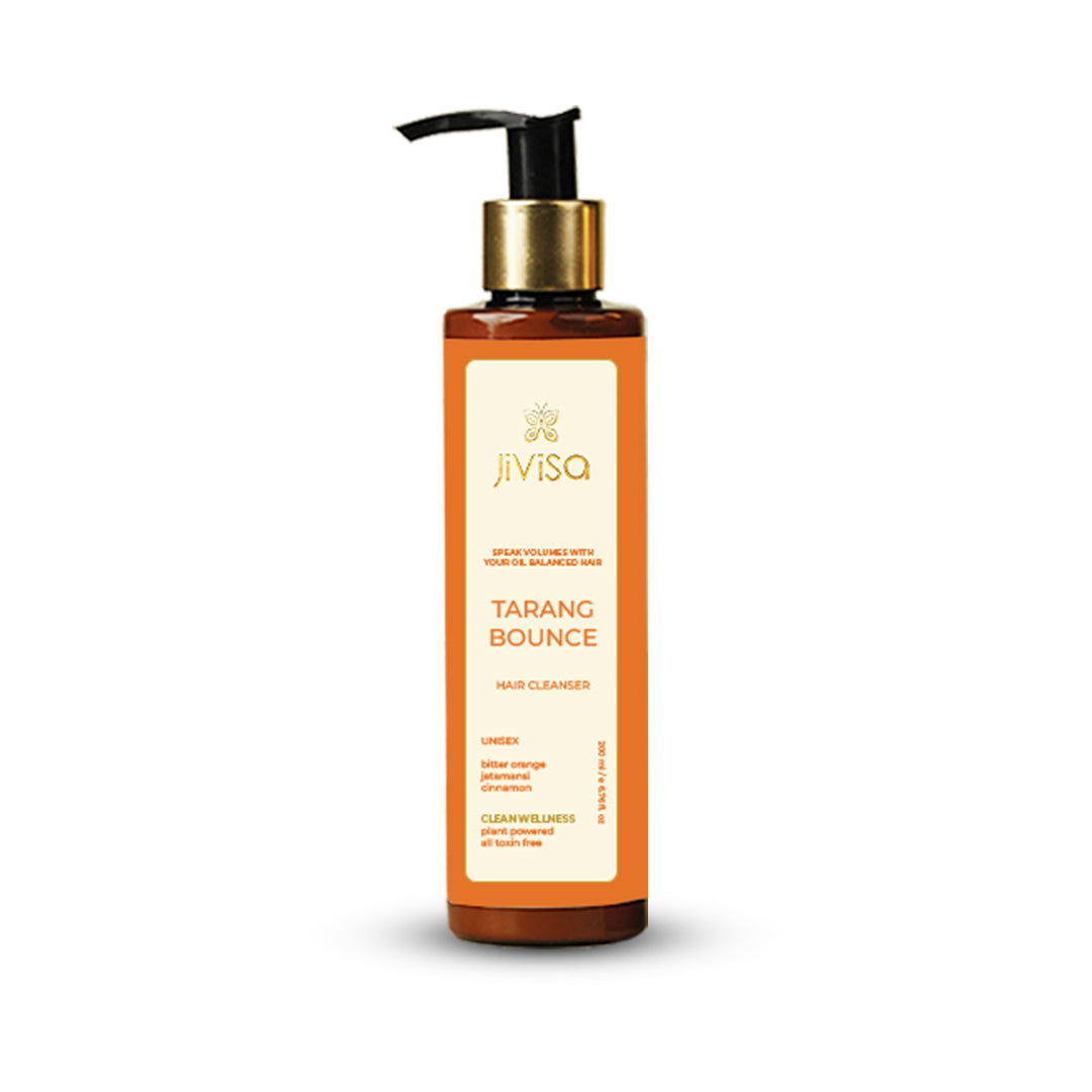 JiViSa- Tarang Bounce Hair Cleanser 200ml, Main Ingredients: Bitter orange, jatamansi, and cinnamon