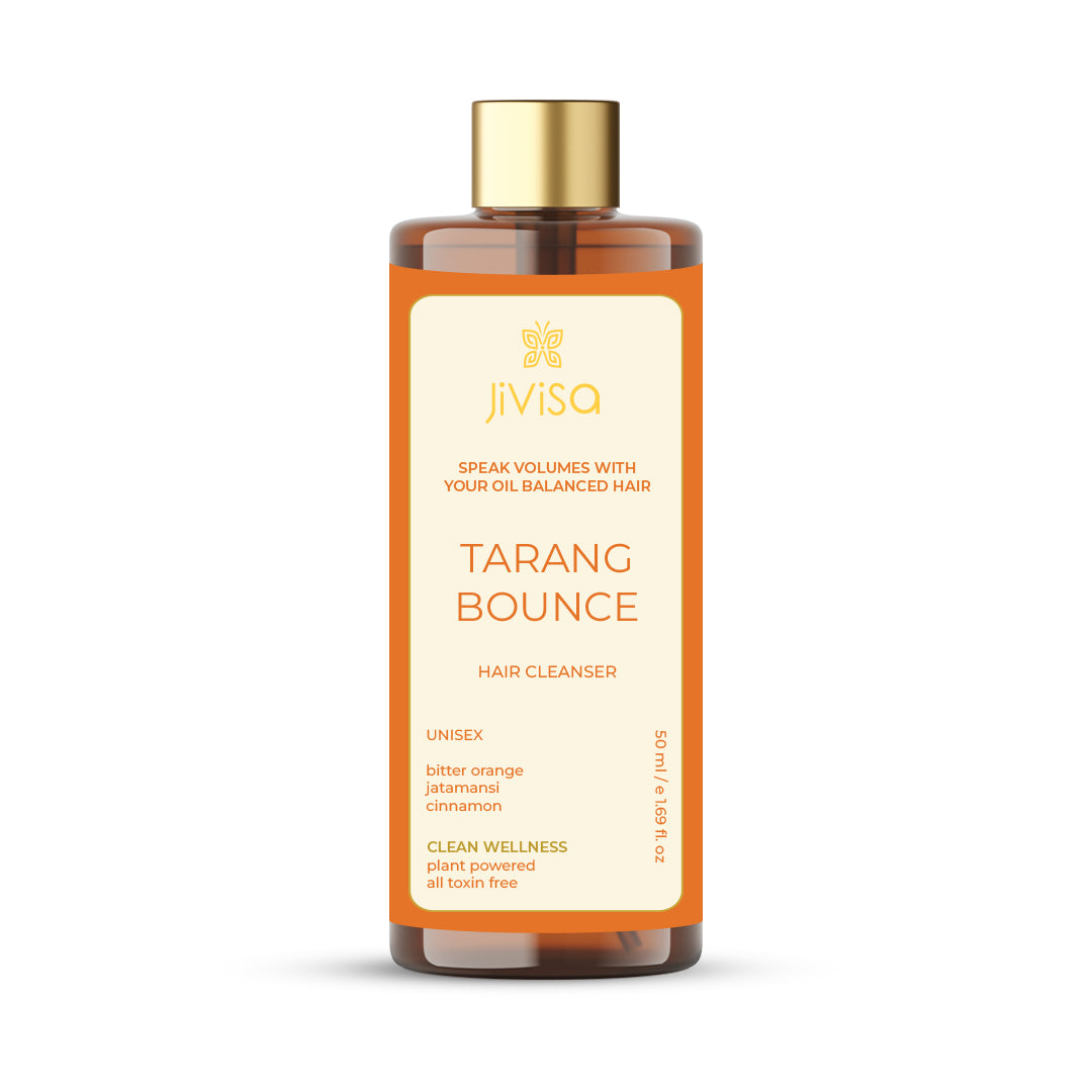 JiViSa- Tarang Bounce Hair Cleanser 50ml, Main Ingredients: Bitter orange, jatamansi, and cinnamon