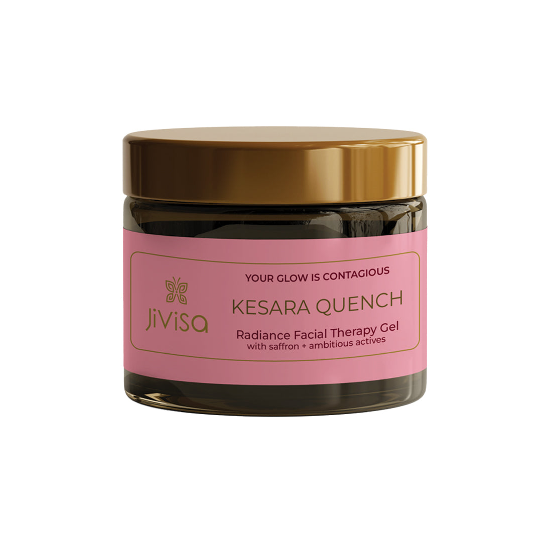 JiViSa Kesara Quench Radiance Facial Therapy Gel Jar with saffron + ambitious actives 50gm