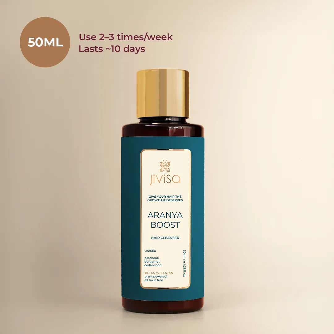 JiViSa Aranya Boost Hair Shampoo 50ML Bottle  – Use 2-3 times a week, Lasts 10 days