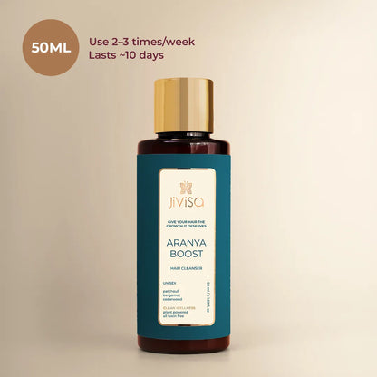JiViSa Aranya Boost Hair Shampoo 50ML Bottle  – Use 2-3 times a week, Lasts 10 days