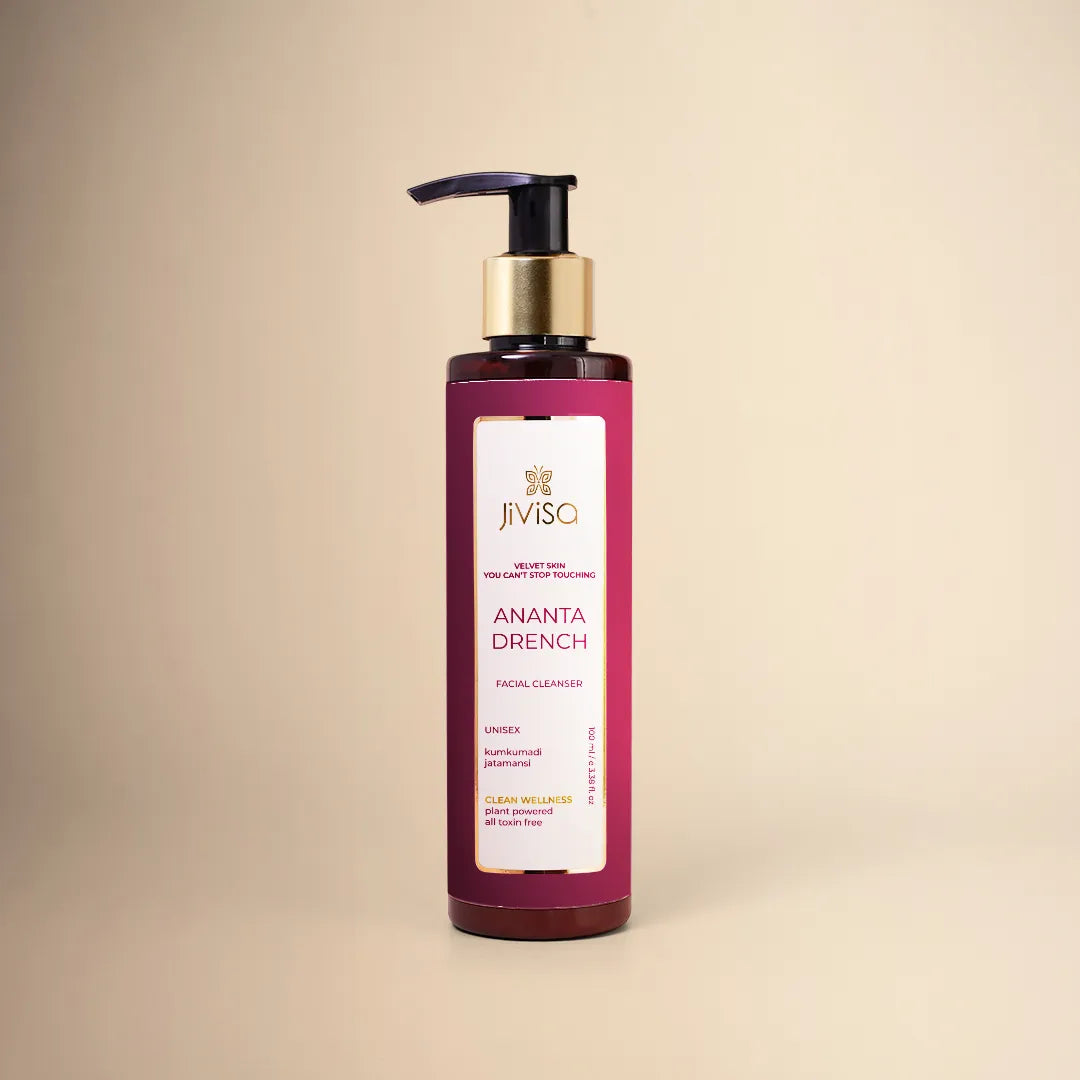 JiViSa Ananta Drench kumkumadi face wash 100ml bottle
