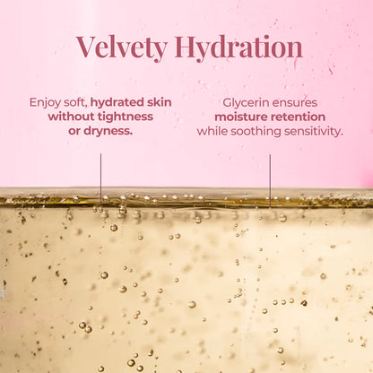 Graphic with the heading &quot;Velvety Hydration&quot; showing a close-up texture of Ananta Drench. Text reads: &