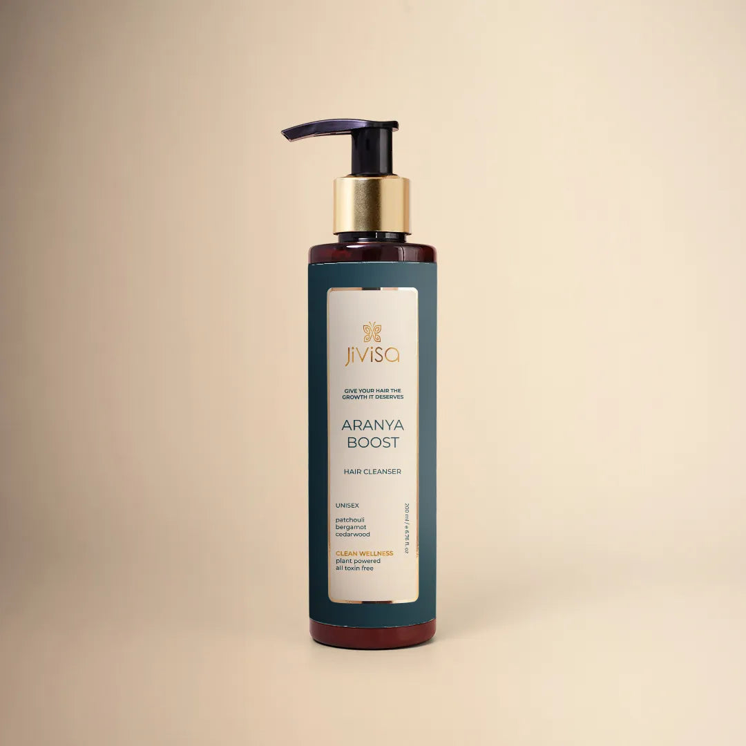 JiViSa Aranya Boost Hair Cleanser 200ml bottle for hair fall and growth.