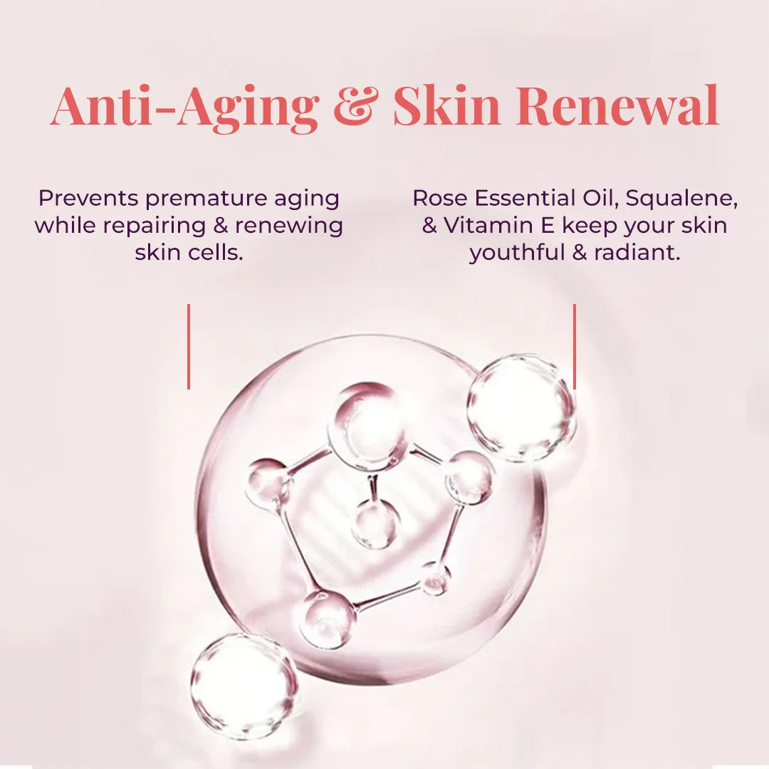 An abstract graphic with a large, translucent, pink-tinted bubble containing smaller, interconnected clear bubbles, symbolizing molecular structure of JiViSa Mridu Glaze Buttery Milk . Text on the image reads &