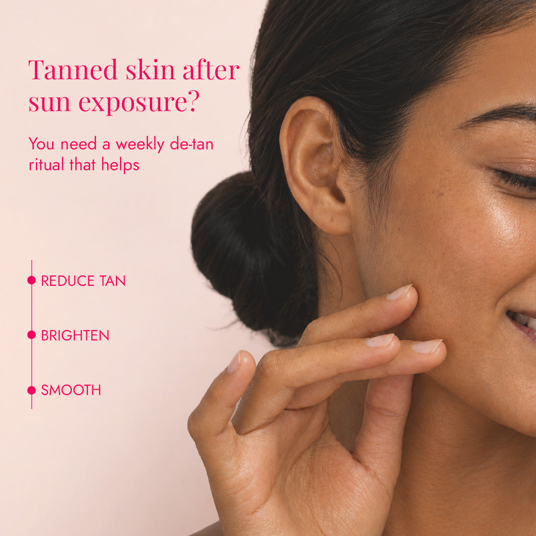Gulaab Chandan weekly de-tan ritual reduces sun tan, brightens skin, and smooths texture