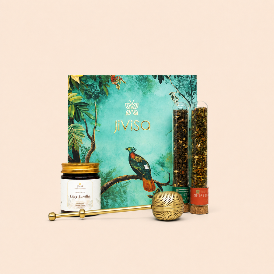 Tea and candle Gift box for corporate gifting.