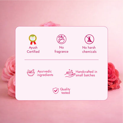 JiViSa Gulaab Chandan Ubtan is Ayush certified, fragrance-free, and handcrafted in small batches with ayurvedic ingredients