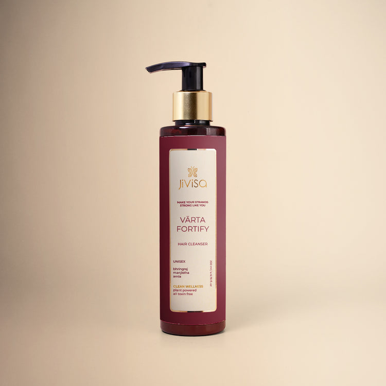 JiViSa Vārta Fortify hair cleanser pump bottle packaging.