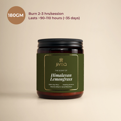 Himalayan Lemongrass Glass Jar Premium Soy Wax Candle