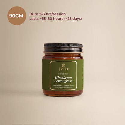Himalayan Lemongrass Glass Jar Premium Soy Wax Candle