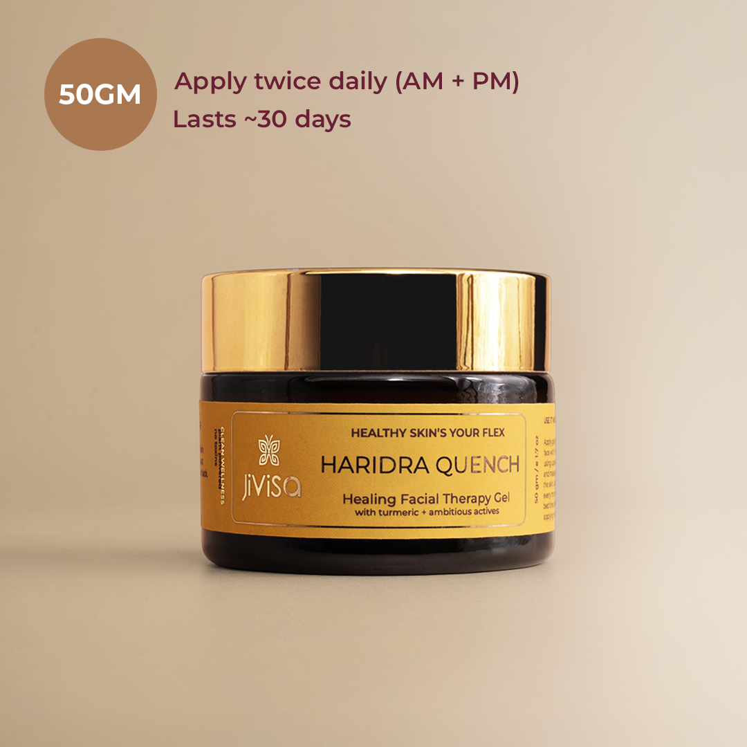 Haridra Quench 50gm dark spot removal cream jar - apply twice daily, lasts 30 days.