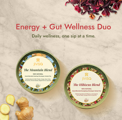 Gut Health &amp; Energy Herbal Tea Duo (2 x Tin 25gm)