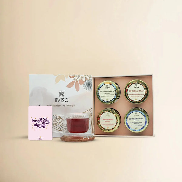 JiViSa Himalayan herbal tea gift box with four natural herbal tea blends
