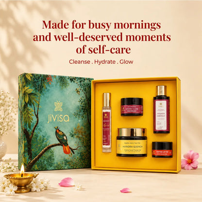 JiViSa Himalayan Glow Rituals Gift Box made for busy mornings and well deserved moments of self care