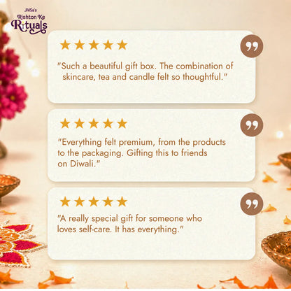 Customer reviews for JiViSa Himalayan Rose Radiance self-care gift box highlighting its thoughtful gifting experience