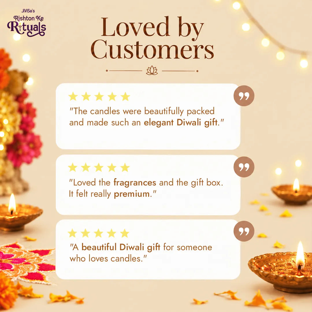 Customer reviews for JiViSa Himalayan Light soy wax candle gift set rated 5 stars for fragrance and packaging