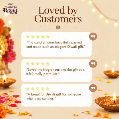 Customer reviews for JiViSa Himalayan Light soy wax candle gift set rated 5 stars for fragrance and packaging