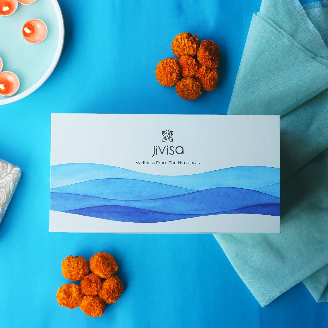JiViSa Nectar of Life and Handpainted Mug Gift Box JiViSa