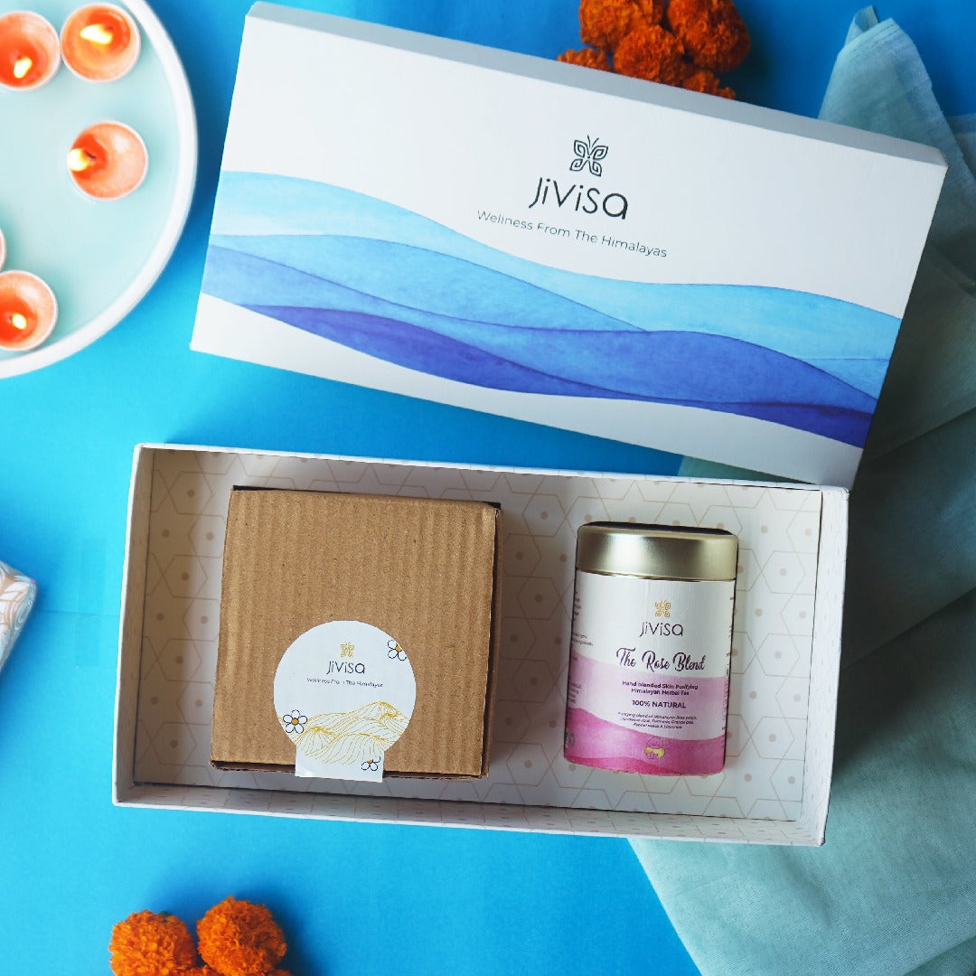 JiViSa Premium Loose Leaf Tea & Handpainted Mug Gift Box JiViSa