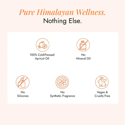 JiViSa Khubani is 100% cold-pressed apricot oil with no mineral oil, silicones, or synthetic fragrance, and is vegan and cruelty-free