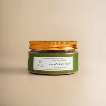 JiViSa Kumari Elaichi Facial Ubtan Mask, 50g with aloe vera and cardamom ayurvedic face pack for dry, dehydrated skin