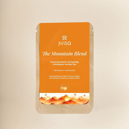 JiViSa Mountain Blend 50gm pouch – hand-blended gut healing Himalayan herbal tea, 100% natural and caffeine-free