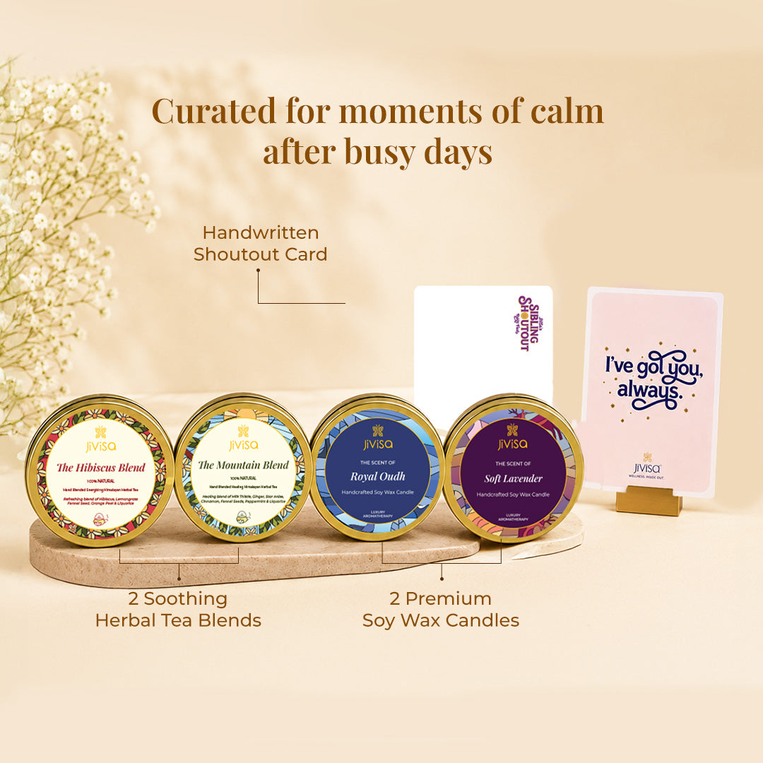 Himalayan Herbal Tea &amp; Candle Gift Box (Ck)