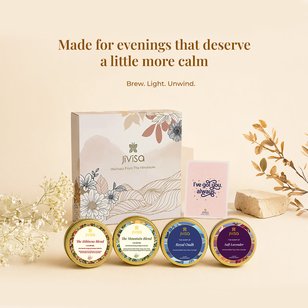 Himalayan Herbal Tea &amp; Candle Gift Box (Ck)